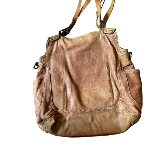 Vintage Fossil Large Brown Leather Shoulder Bag Multiple Pockets & Key Charm Y2k - Picture 7 of 12